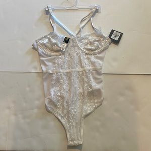 New! White Lace Teddy